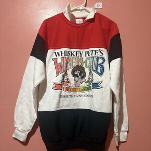 Whiskey Petes Casino Mens Sweater XL Extra Large Red White Black Pullover